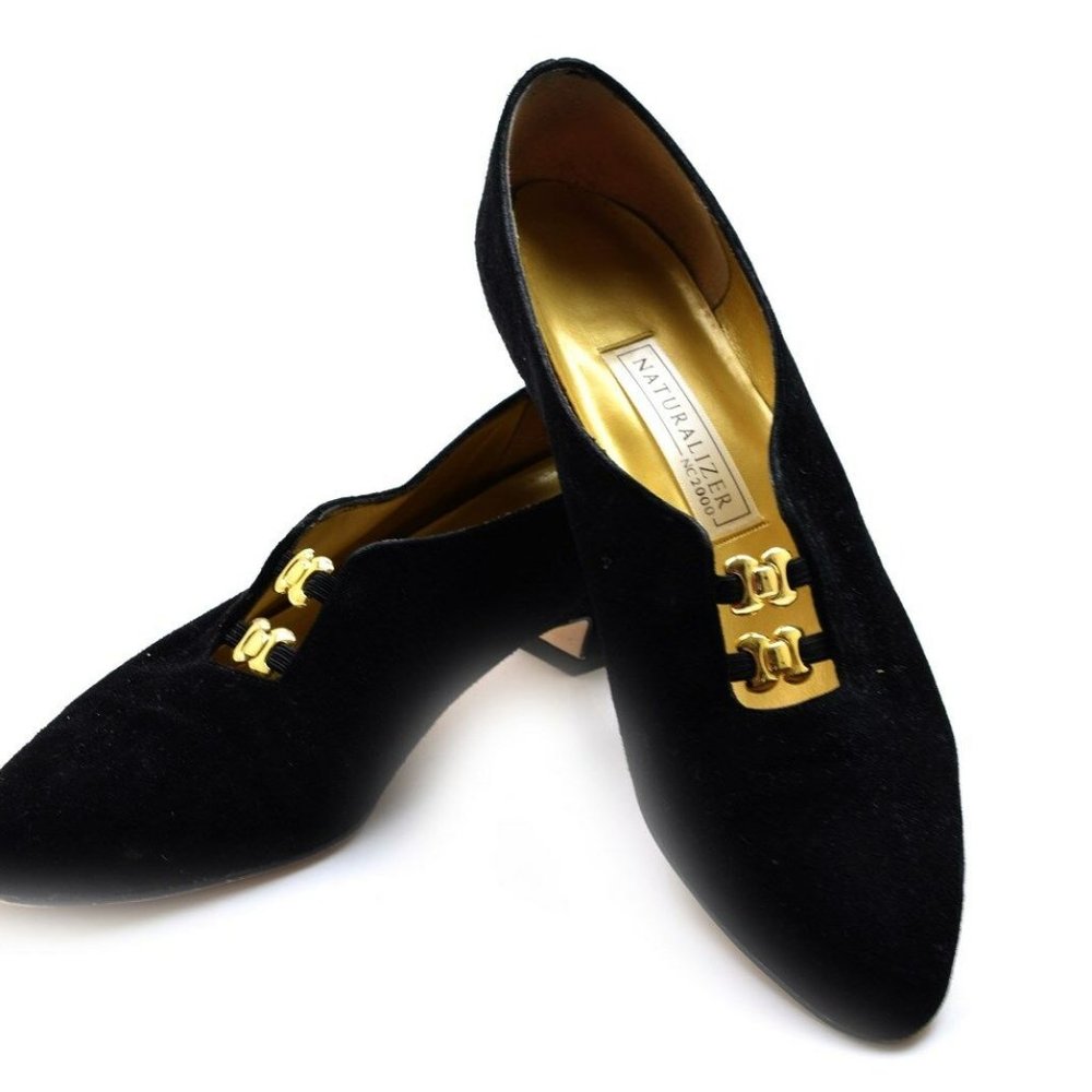 Naturalizer Black Suede Pumps Julie Heels 9 AA
